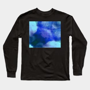 Abstract, digital painting, clouds, blue, purple, green, ocean blues, swirls, Long Sleeve T-Shirt